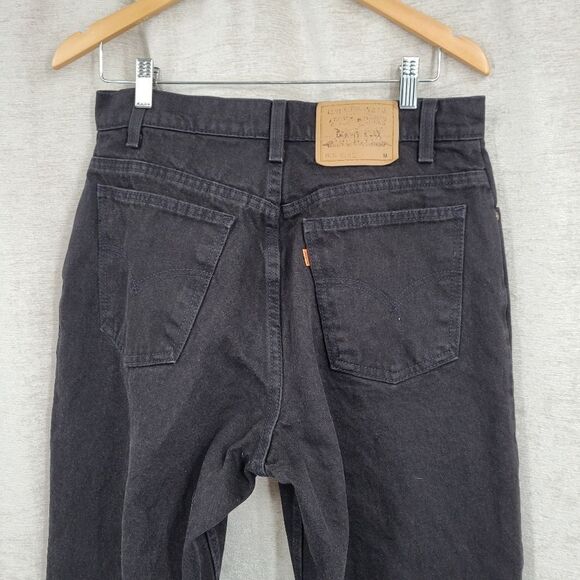 Levi's 951 Vintage 90s Orange Tab Jeans Black Denim Relaxed Fit Tapered Leg Pr#1 - Picture 4 of 11